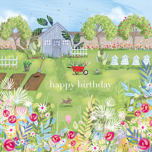 Busy in the Garden - Birthday Card (single)