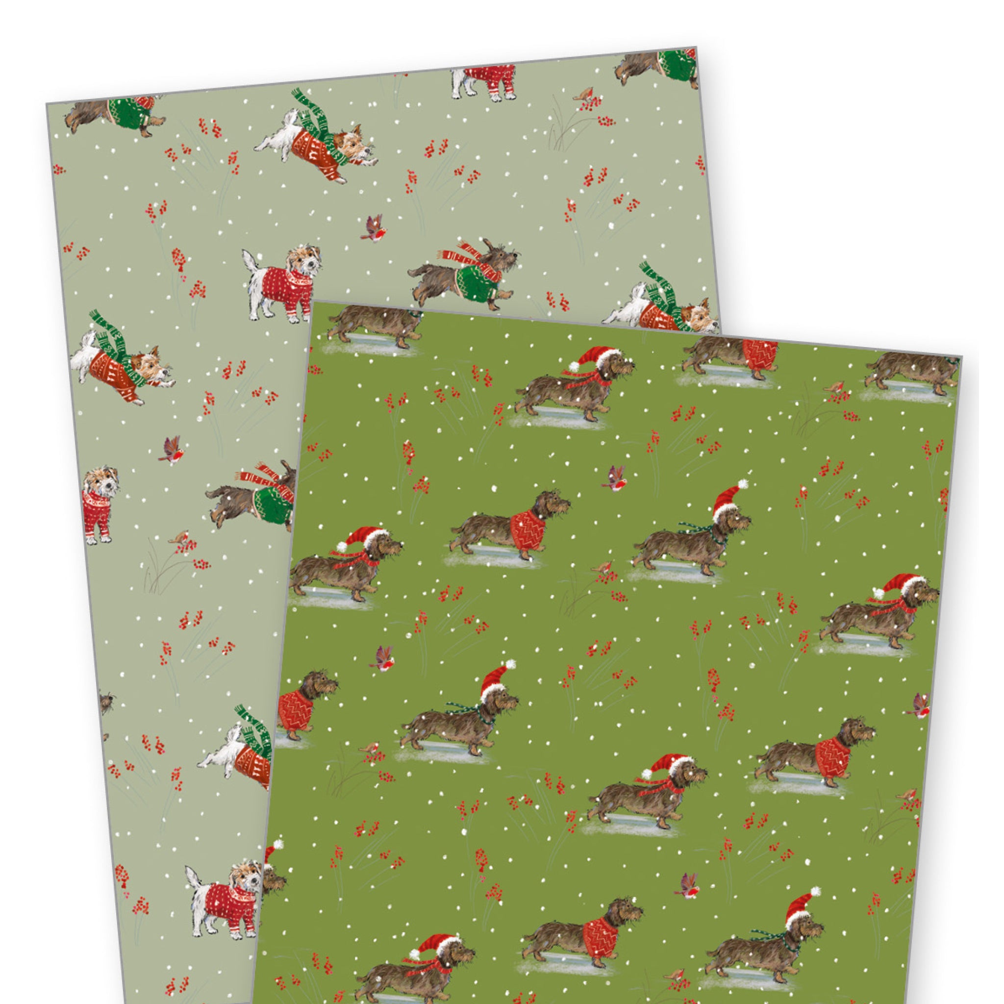 Festive Dogs - Wrapping Paper (4 Sheets, 2 designs)