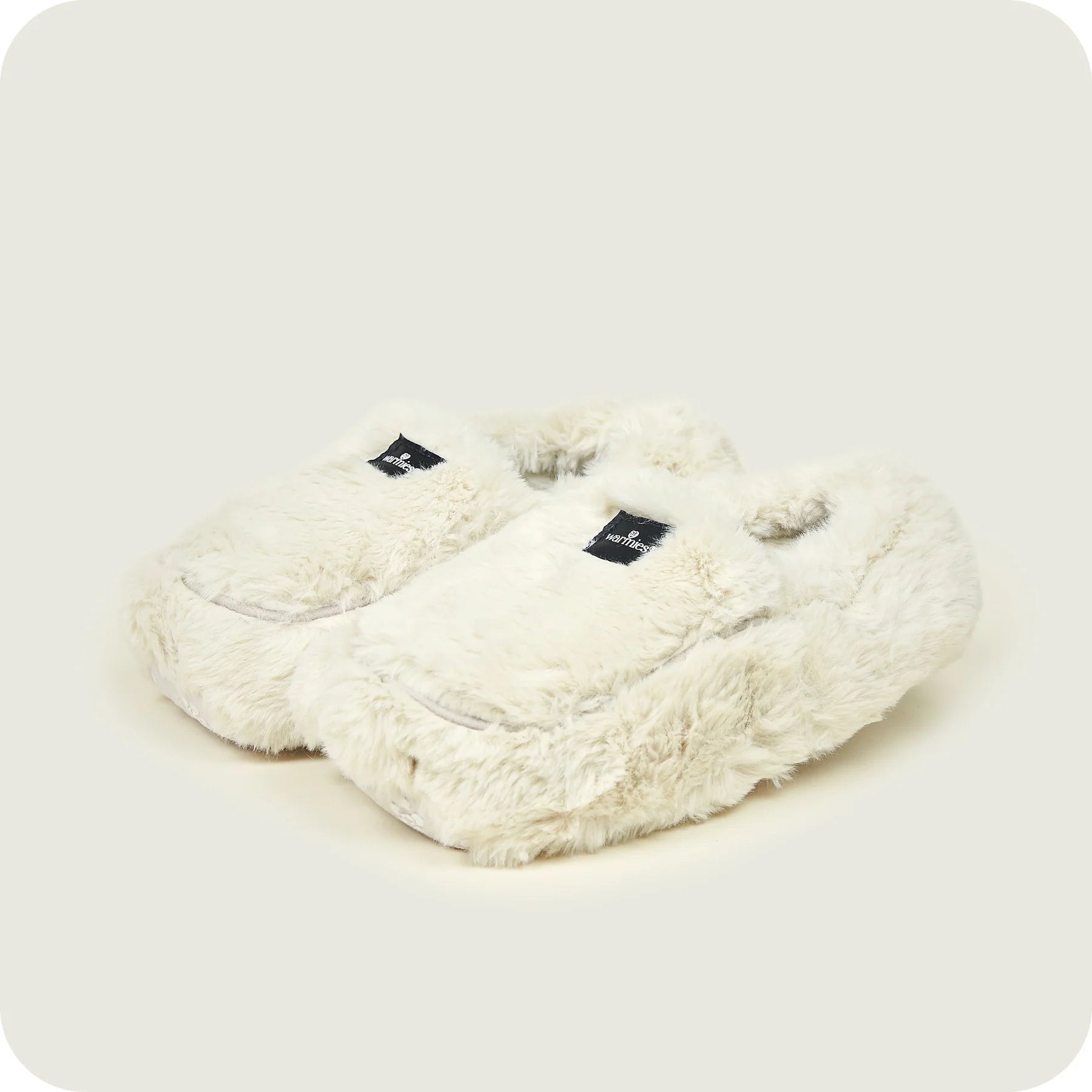 Warmies luxury slippers in the colour almond