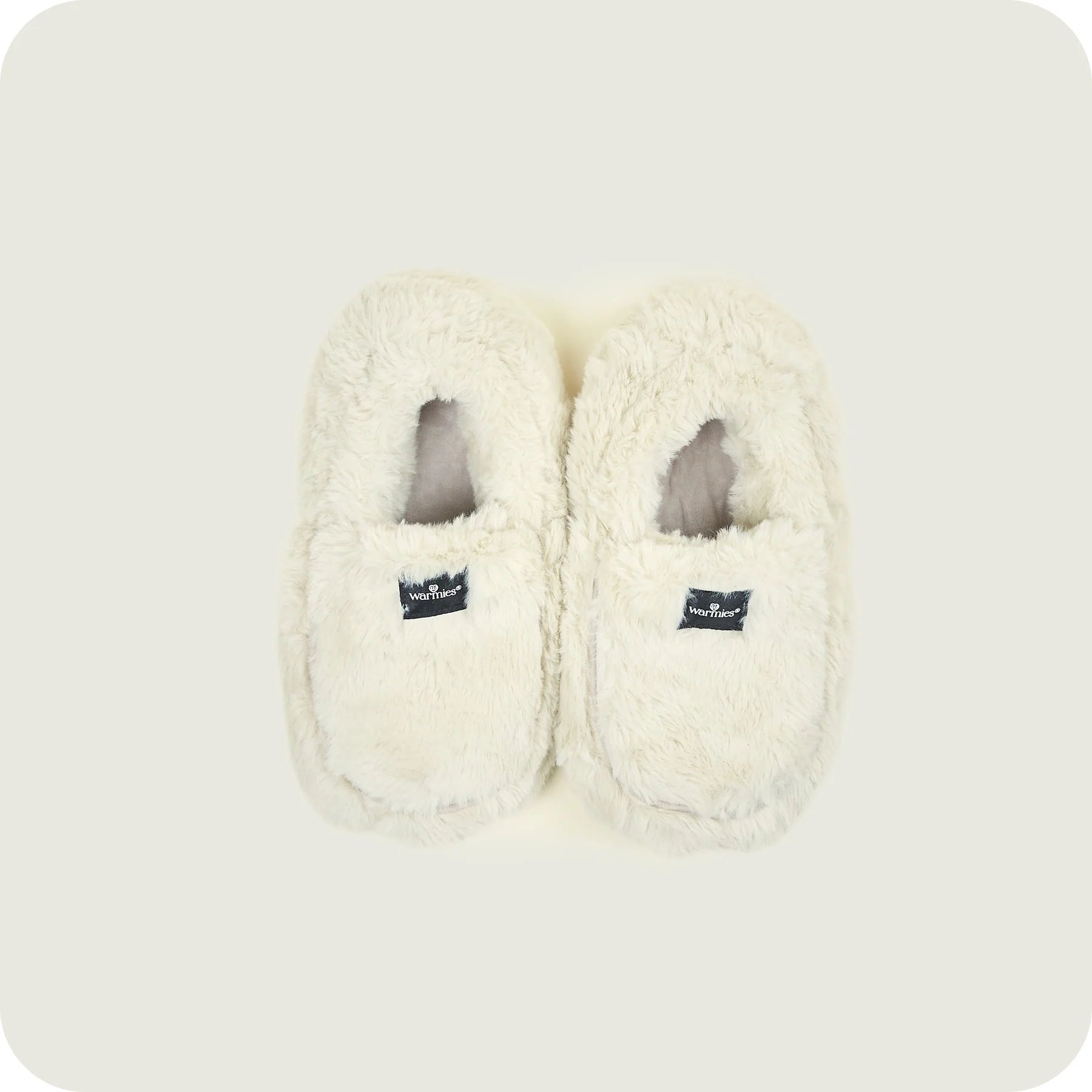 Warmies luxury slippers in the colour almond