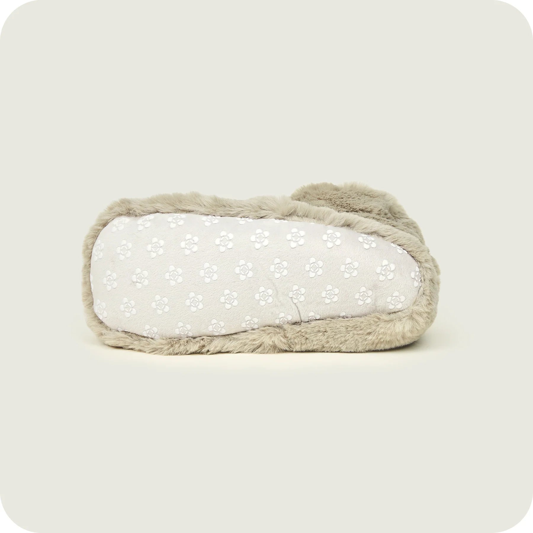 Warmies boots in latte shown from below