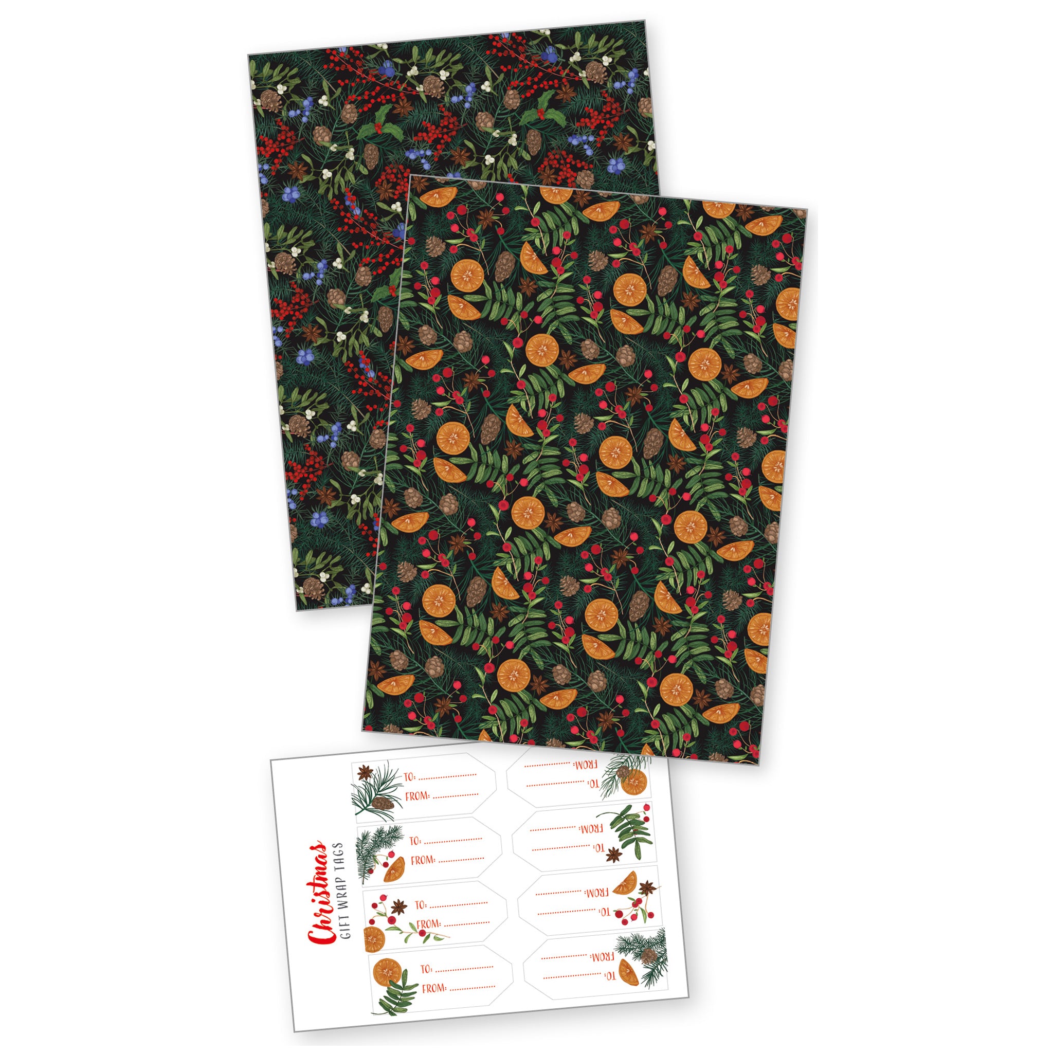 Winter Foliage - Wrapping Paper (4 Sheets, 2 designs)