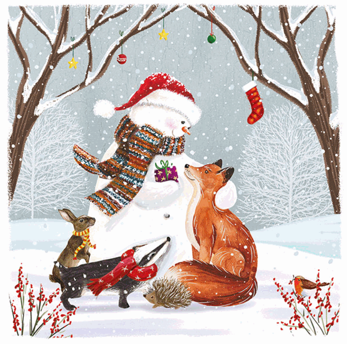 Snowy Forest Friends - Christmas Card (10 pack)