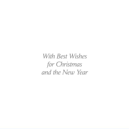 Inside of card displaying the text 'With best wishes for Christmas and the new year'